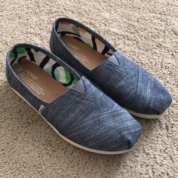 Toms Shoes - Blue Slub Chambray Classic Toms